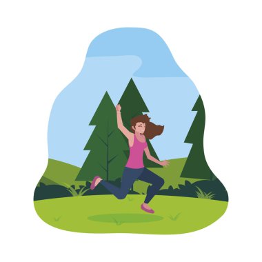 kampta kutlayan mutlu genç kadın