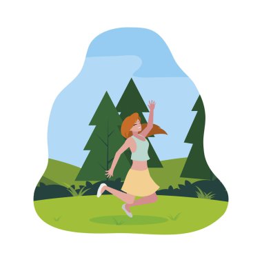 kampta kutlayan mutlu genç kadın