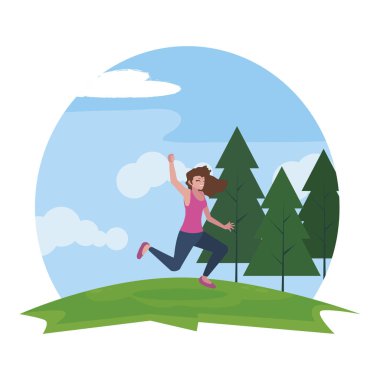 kampta kutlayan mutlu genç kadın