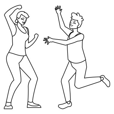 mutlu genç çift karakterleri kutluyor