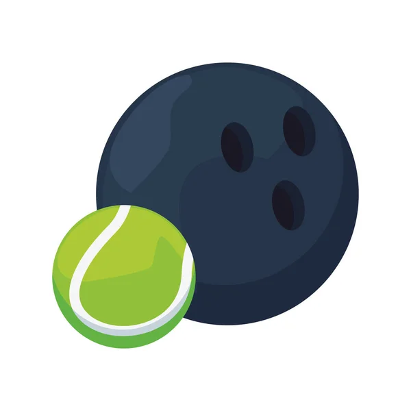 Bowling und Tennis Ballsport — Stockvektor