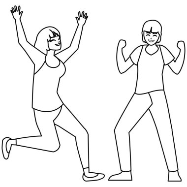 mutlu genç çift karakterleri kutluyor