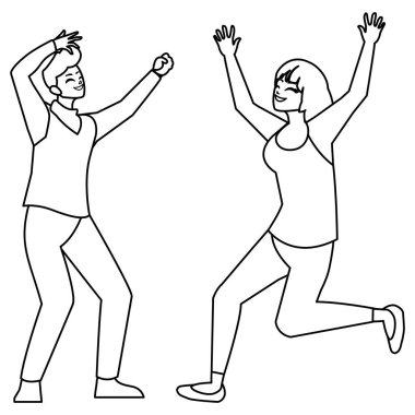 mutlu genç çift karakterleri kutluyor