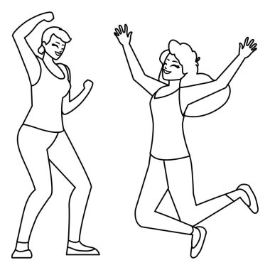 karakterleri kutlayan mutlu genç kadınlar