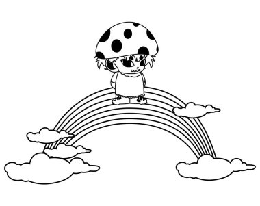 gökkuşağı sihirli karakter fungu elf