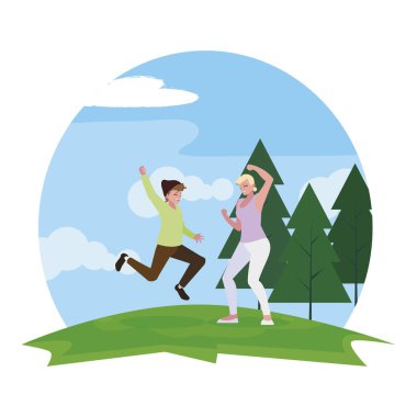 kampta kutlayan mutlu genç çift