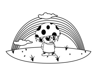 gökkuşağı sihirli karakter fungu elf