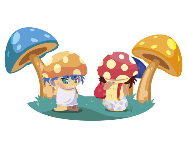 fungus elfs in the garden magic characters
