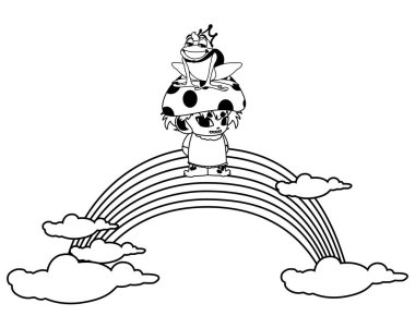 gökkuşağı ile kurbağa prens ve fungu elf