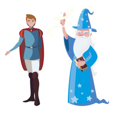 prens büyüleyici ve masalkarakterleri sihirbazı