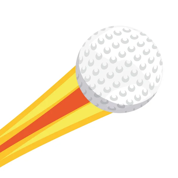 Flying golf ball sport — Stock Vector