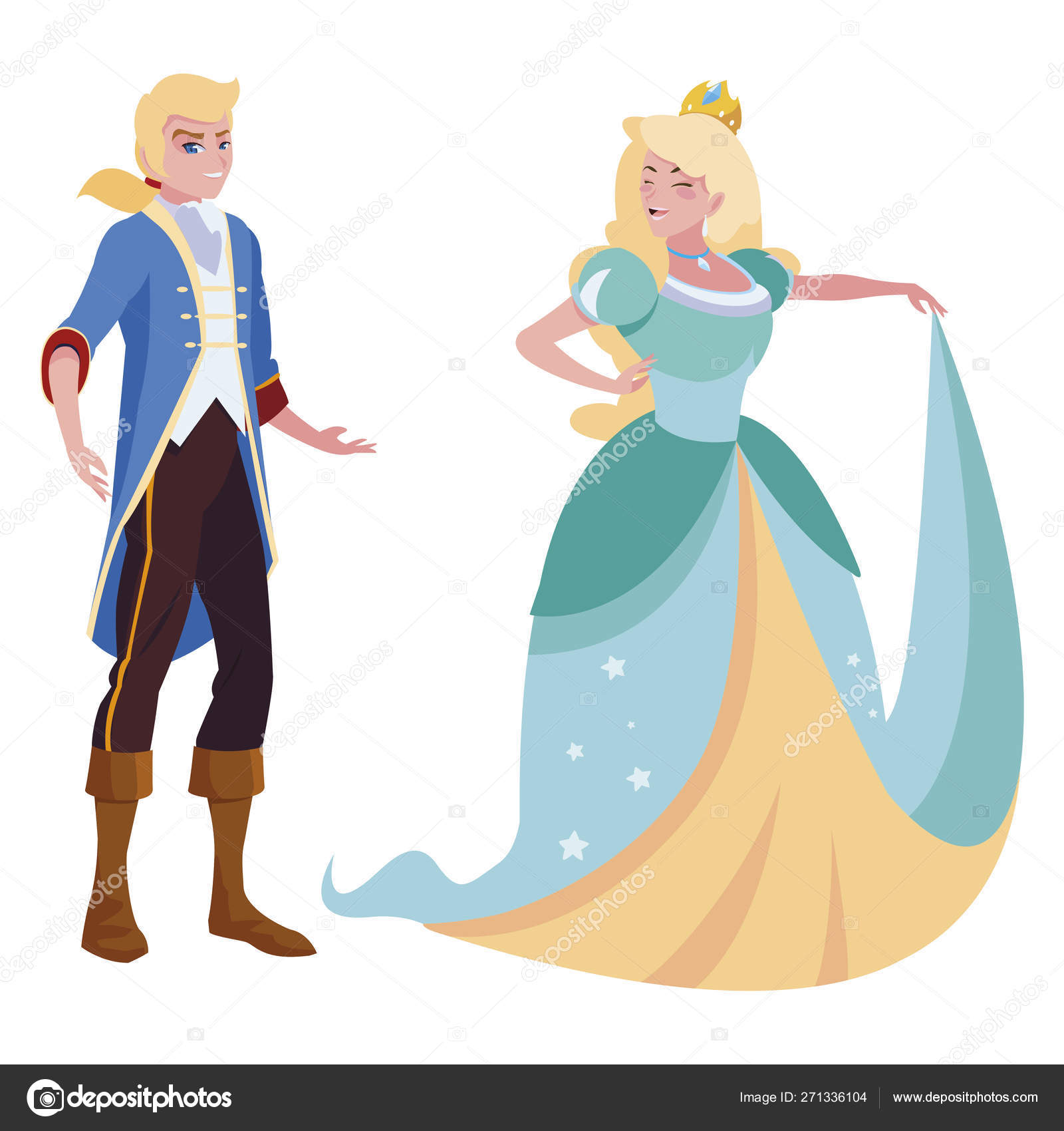 Charmanter Prinz und Märchenprinzessin Stock-Vektorbild von ©djv 271336104, image size:1600x1700