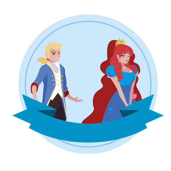 Prince Charming en Princess of Tales karakters — Stockvector