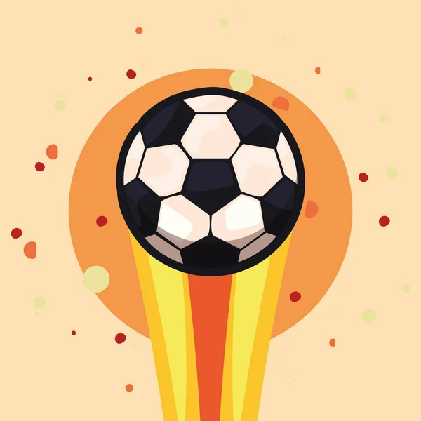 Fútbol vuelo pelota deporte — Vector de stock