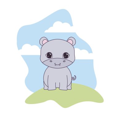 manzara doğal sevimli su aygırı hayvan