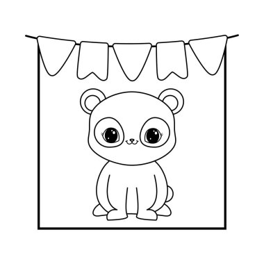 asılı çelenk ile panda ayı hayvan