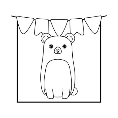 çelenk asılı sevimli ayı hayvan