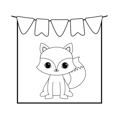 şirin fox hayvan asılı çelenk ile