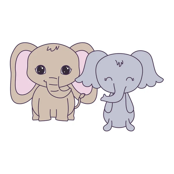 Милі слони тварини ізольовані значок — стоковий вектор