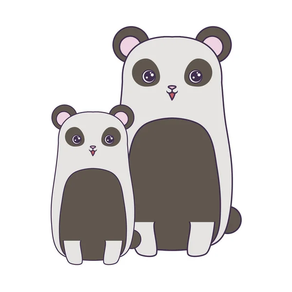 Panda bears animals isolated icon — Stock Vector