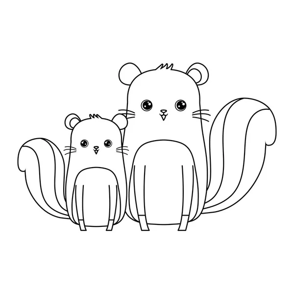 Niedlichen Streifenhörnchen Tiere Vektor Illustration Design — Stockvektor