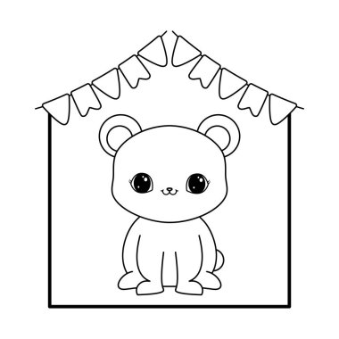 çelenk asılı sevimli ayı hayvan