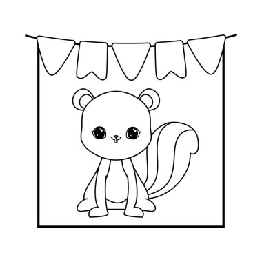 asılı çelenk ile sevimli sincap hayvan