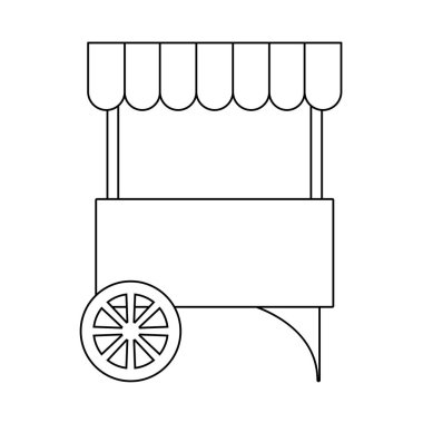 şemsiye izole simgesi ile karnaval kiosk