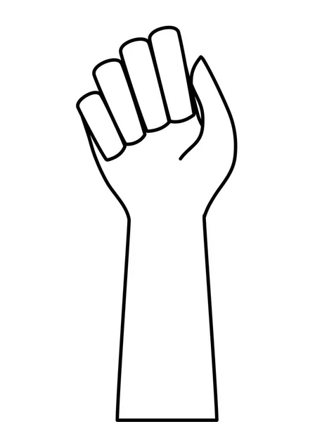 Hand human fist isolated icon — Stock Vector