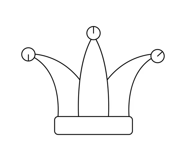 Drôle chapeau joker icône isolée — Image vectorielle