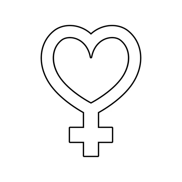 Gender weibliches Symbol isoliertes Symbol — Stockvektor