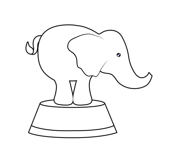 Éléphant animal cirque isolé icône — Image vectorielle