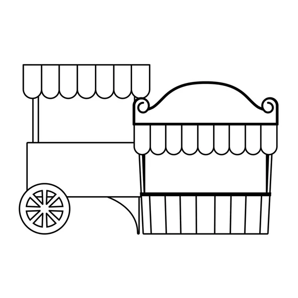 Karnevál kioszk a napernyő és a sátor cirkusz — Stock Vector