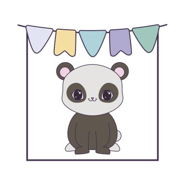 asılı çelenk ile panda ayı hayvan