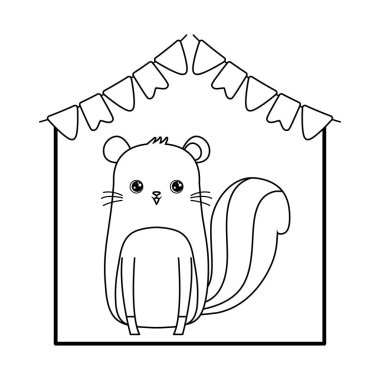 asılı çelenk ile sevimli sincap hayvan