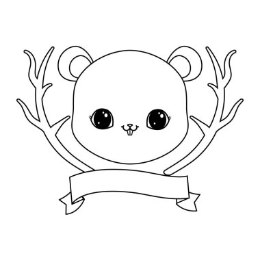 ağaç dalları ve kurdele ile sevimli sincap