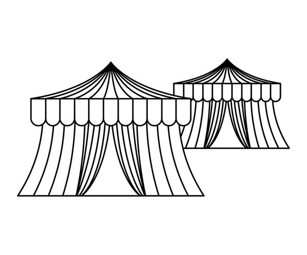 Tentes de cirque carnaval icône isolée — Image vectorielle