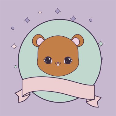 kurdele ile çerçeve dairesel sevimli sincap başkanı