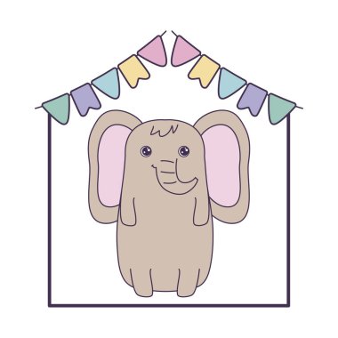 asılı çelenk ile sevimli fil