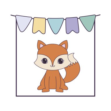 şirin fox hayvan asılı çelenk ile