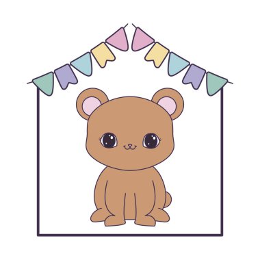 çelenk asılı sevimli ayı hayvan