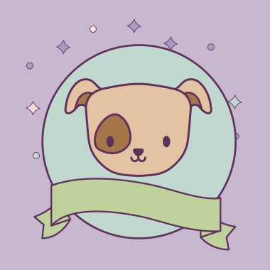 kurdele ile çerçeve dairesel köpek hayvan başkanı