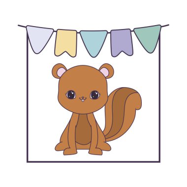 asılı çelenk ile sevimli sincap hayvan