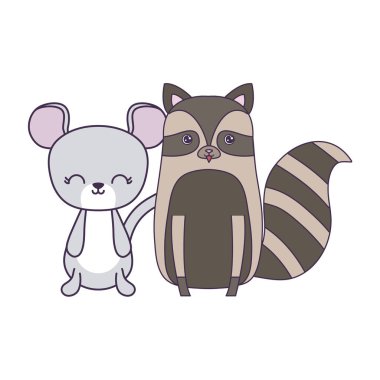 rakun hayvanlar izole simgesi ile sevimli fare