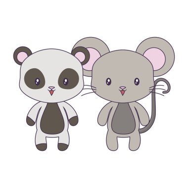 panda ayı hayvanlar izole simgesi ile sevimli fare