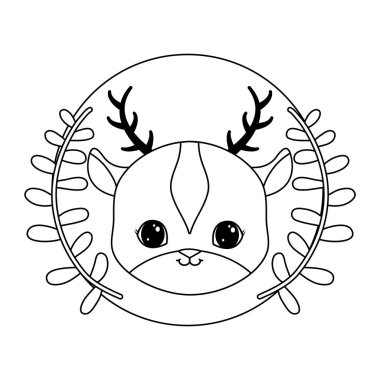 yapraktaç ile çerçeve dairesel sevimli geyiği başkanı