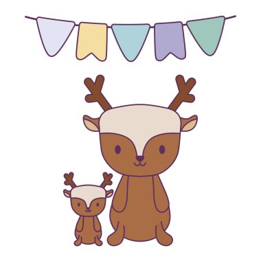 çelenk parti asılı ile reindeer hayvanların sevimli grup