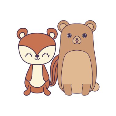 ayı hayvanlar simgesi ile sevimli sincap