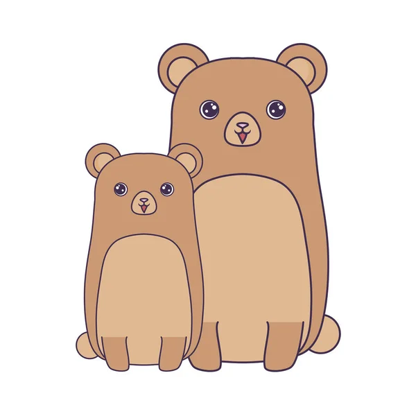Lindo osos animales aislados icono — Archivo Imágenes Vectoriales