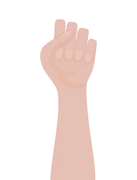 Hand menselijke vuist geïsoleerde pictogram — Stockvector